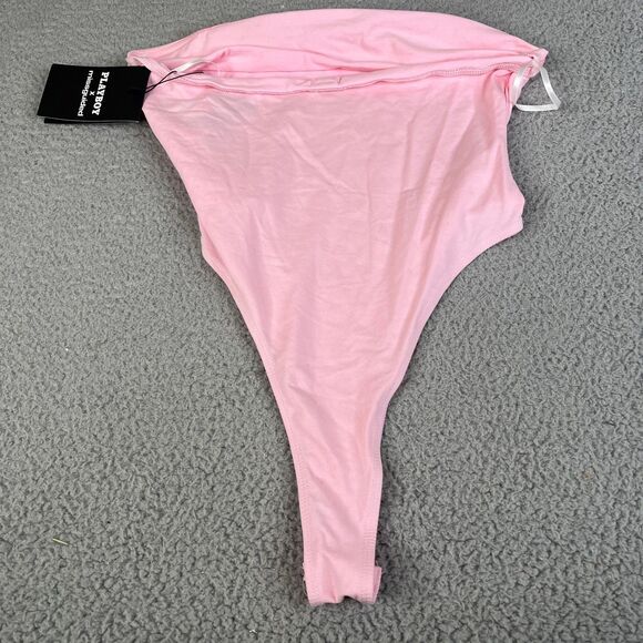 Playboy x Missguided Bodysuit Womens Medium Pink Logo Streetwear - Picture 6 of 13